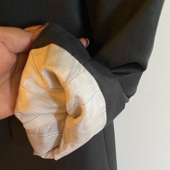 Zara Man - 100% Wool Charcoal Dark Gray 2 Button Blazer Suit Jacket (Size: 38R) - Picture 13 of 17